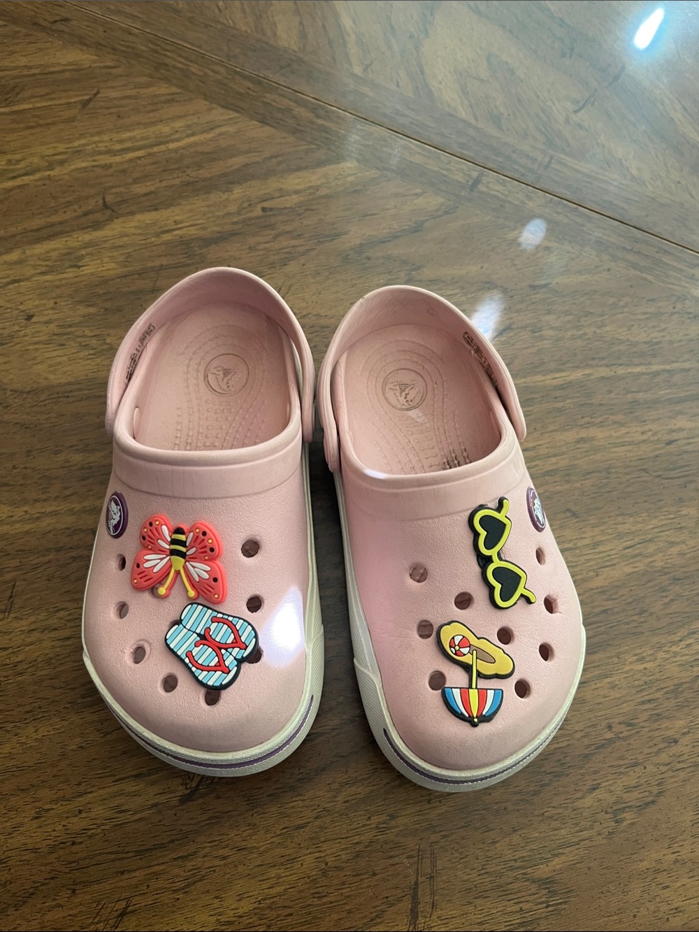 CROCS Kids Pink Classic Clog with Colorful Jibbitz Charms